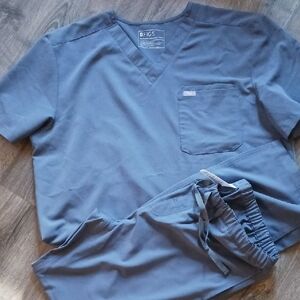 MENS Figs Slate Blue Scrub Set